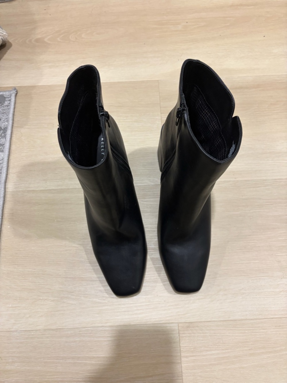 Kelly & Katie Black Square Toe Ankle Boots